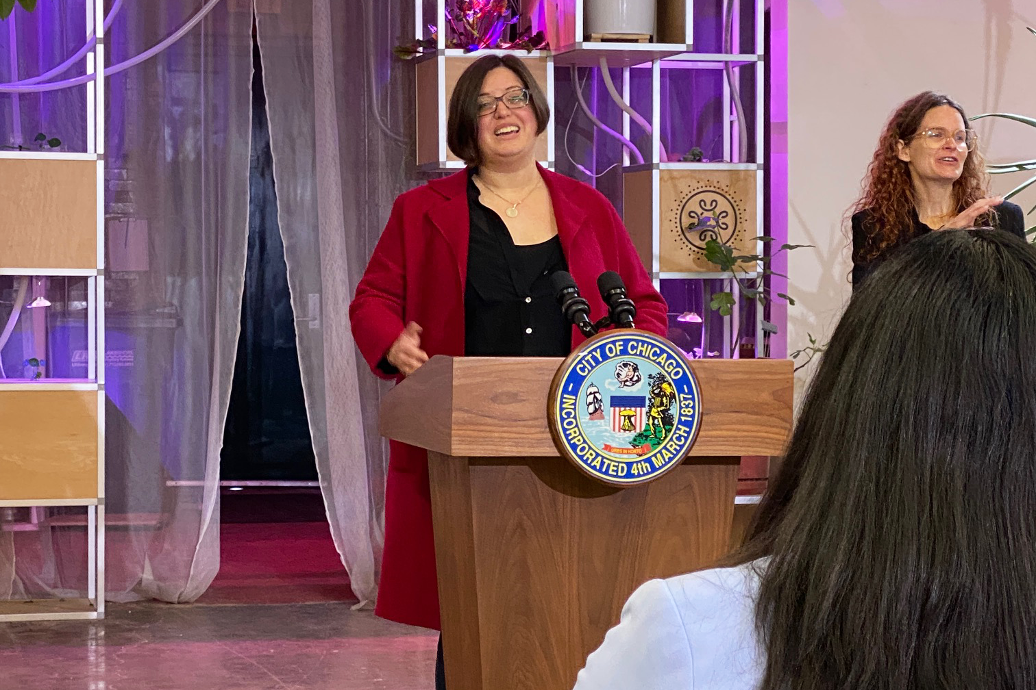 Ann Hinterman was invited to speak at the City of Chicago's Climate Action Plan press conference on Earth Day.