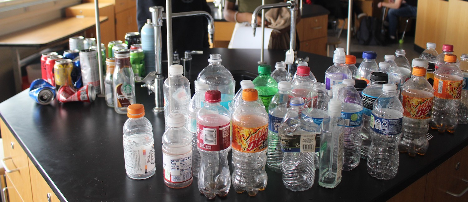 In just two days, 76 plastic bottles were collected from the trash in grades K-12 at Milledgeville.