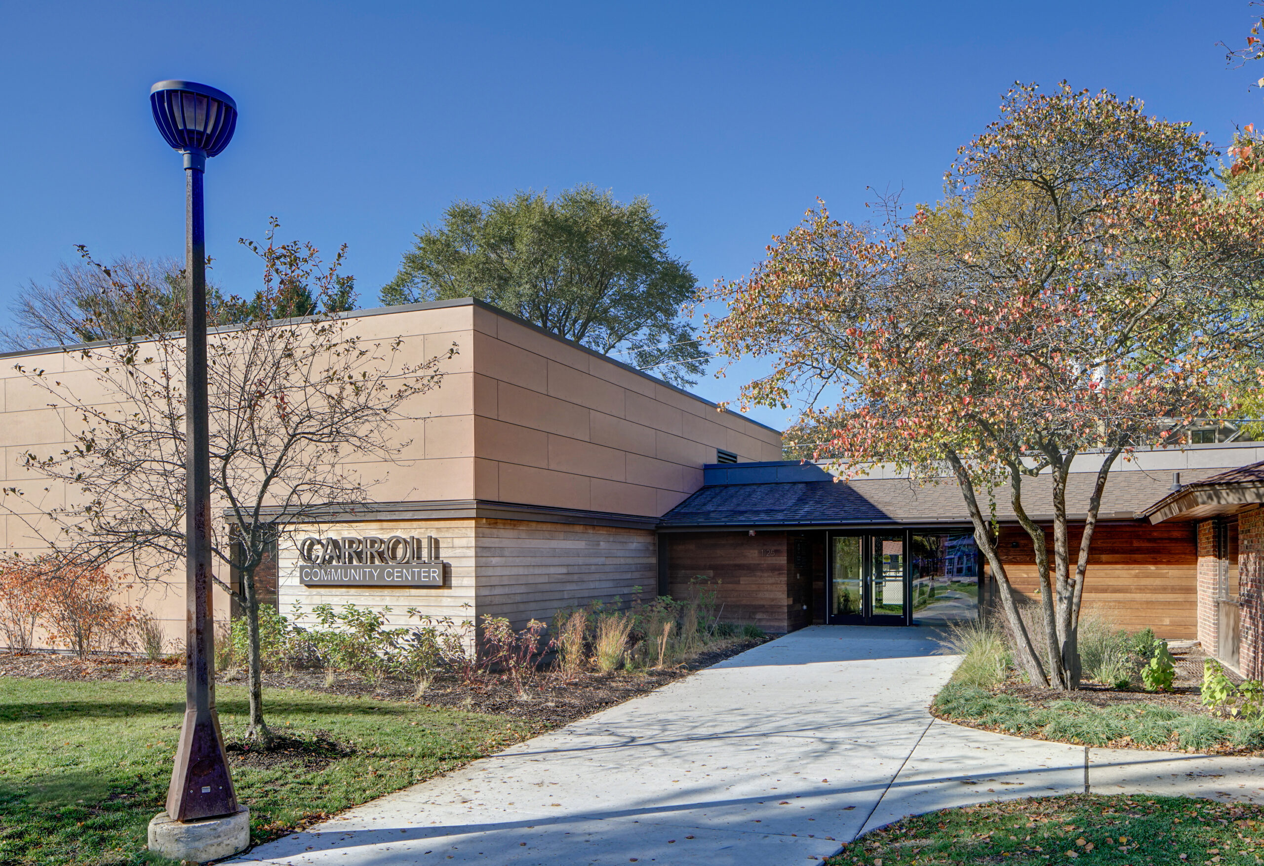Oak Park's Carroll Community Center received a $577,800 grant from ICECF to achieve Passive House Certifi cation and Source Zero
Energy Certification. (Photo credit to Hausman Photography.)