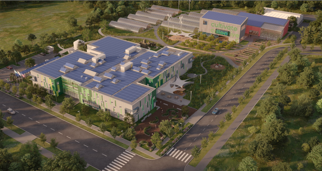 Rendering of the Academy for Global Citizenship campus.